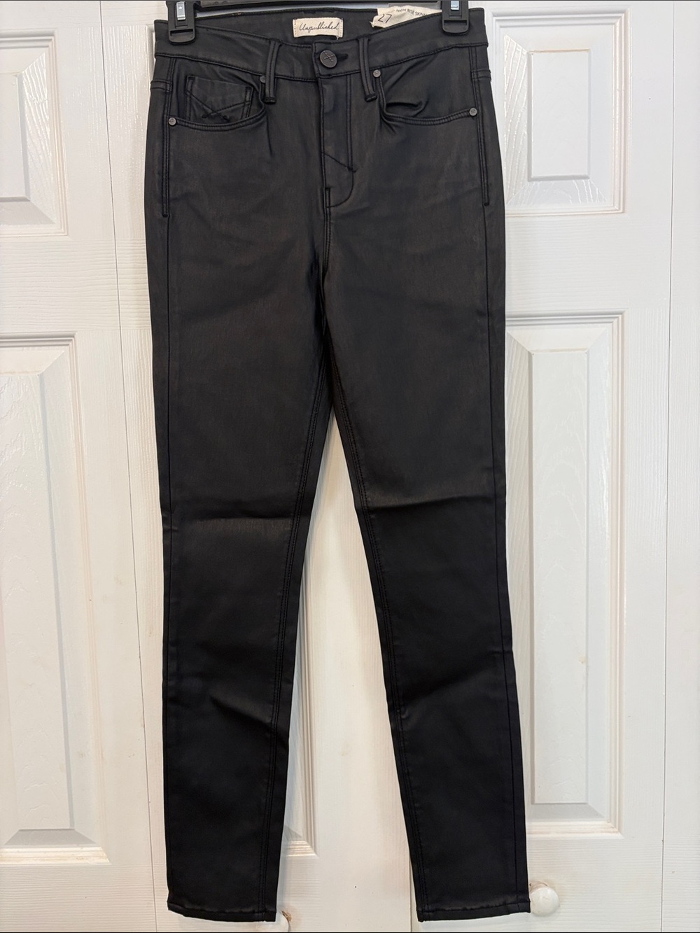 Unpublished faux leather Black Skinny High-Rise Jeans 824